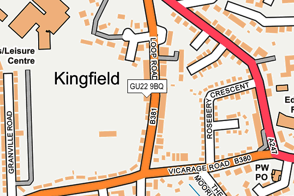 GU22 9BQ map - OS OpenMap – Local (Ordnance Survey)