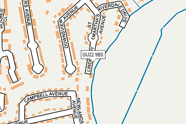 GU22 9BS map - OS OpenMap – Local (Ordnance Survey)