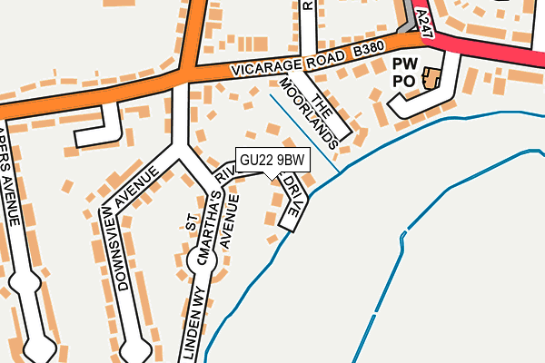 GU22 9BW map - OS OpenMap – Local (Ordnance Survey)