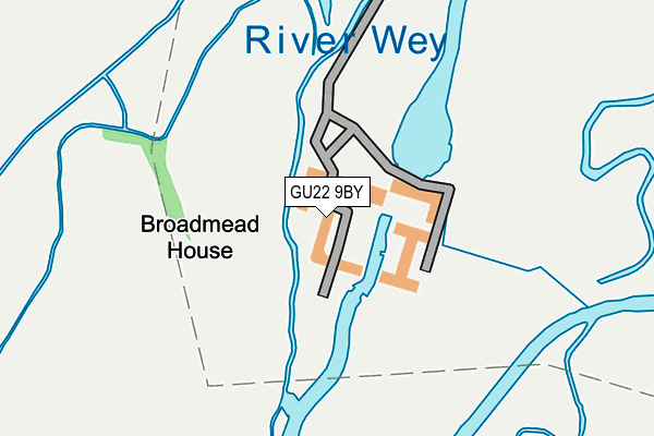 GU22 9BY map - OS OpenMap – Local (Ordnance Survey)