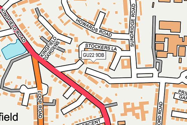 GU22 9DB map - OS OpenMap – Local (Ordnance Survey)