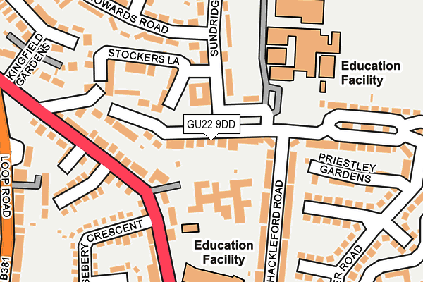 GU22 9DD map - OS OpenMap – Local (Ordnance Survey)