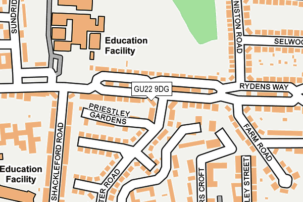 GU22 9DG map - OS OpenMap – Local (Ordnance Survey)