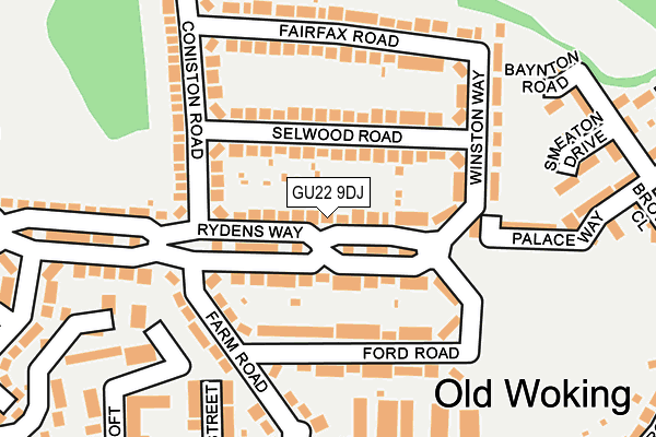 GU22 9DJ map - OS OpenMap – Local (Ordnance Survey)