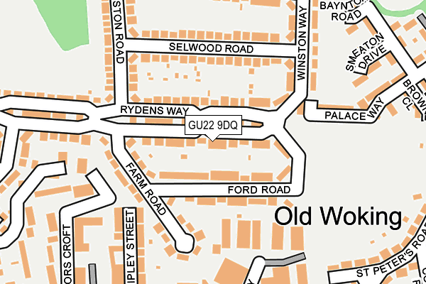 GU22 9DQ map - OS OpenMap – Local (Ordnance Survey)