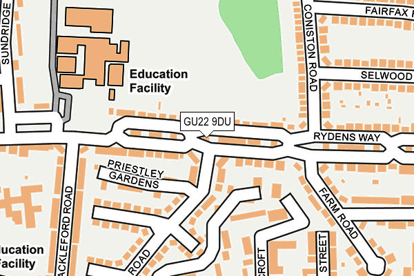 GU22 9DU map - OS OpenMap – Local (Ordnance Survey)