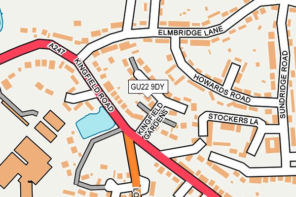 GU22 9DY map - OS OpenMap – Local (Ordnance Survey)