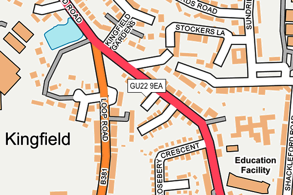 GU22 9EA map - OS OpenMap – Local (Ordnance Survey)