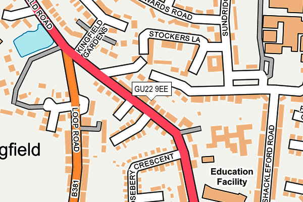 GU22 9EE map - OS OpenMap – Local (Ordnance Survey)