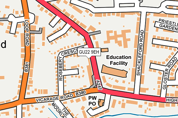 GU22 9EH map - OS OpenMap – Local (Ordnance Survey)