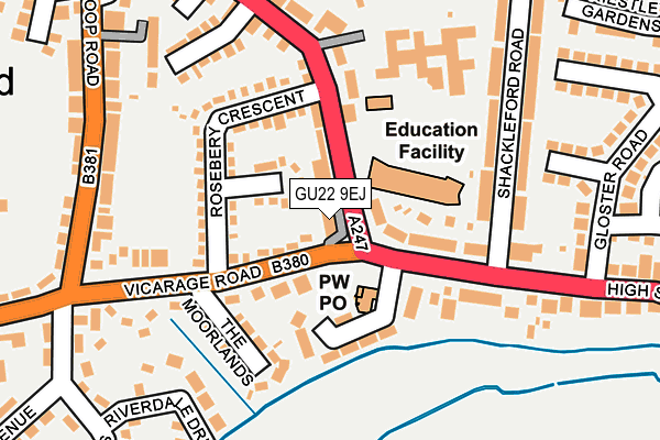 GU22 9EJ map - OS OpenMap – Local (Ordnance Survey)