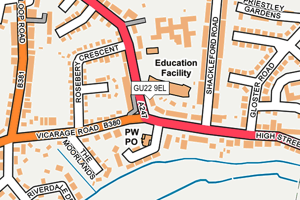 GU22 9EL map - OS OpenMap – Local (Ordnance Survey)