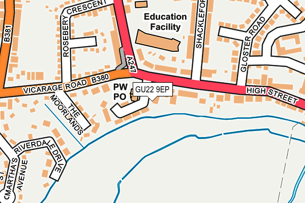 GU22 9EP map - OS OpenMap – Local (Ordnance Survey)