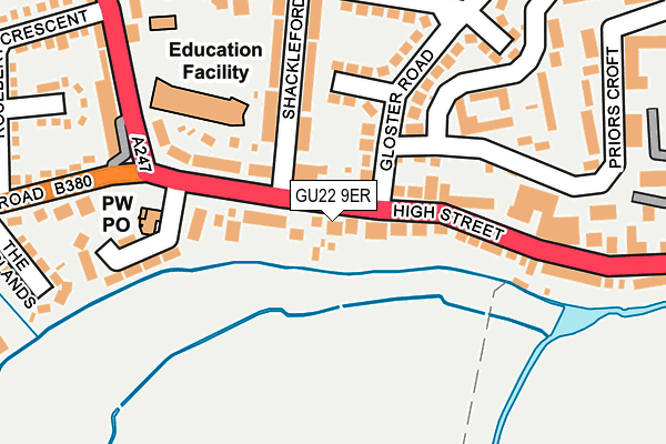 GU22 9ER map - OS OpenMap – Local (Ordnance Survey)