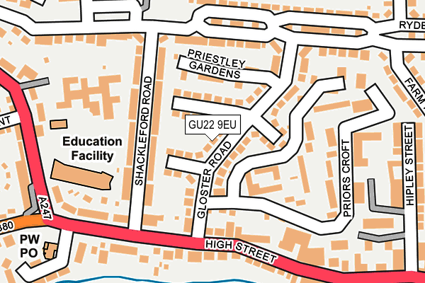 GU22 9EU map - OS OpenMap – Local (Ordnance Survey)