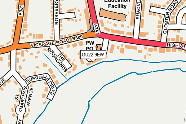 GU22 9EW map - OS OpenMap – Local (Ordnance Survey)