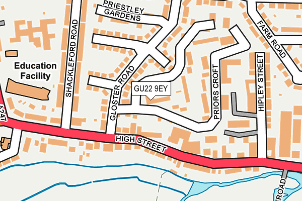 GU22 9EY map - OS OpenMap – Local (Ordnance Survey)