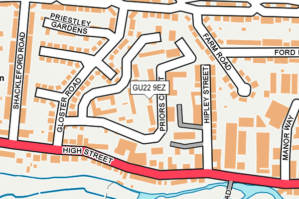 GU22 9EZ map - OS OpenMap – Local (Ordnance Survey)