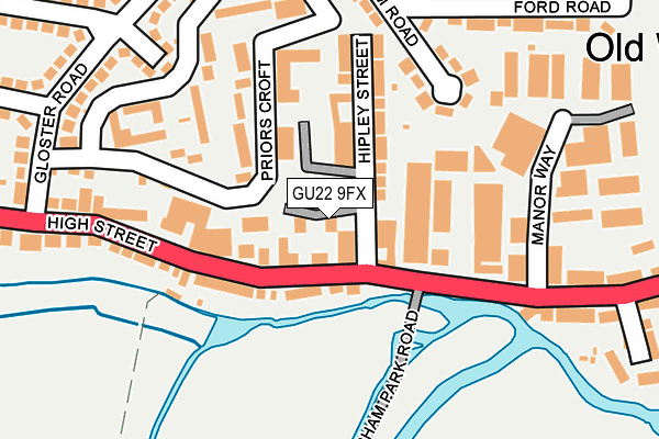 GU22 9FX map - OS OpenMap – Local (Ordnance Survey)