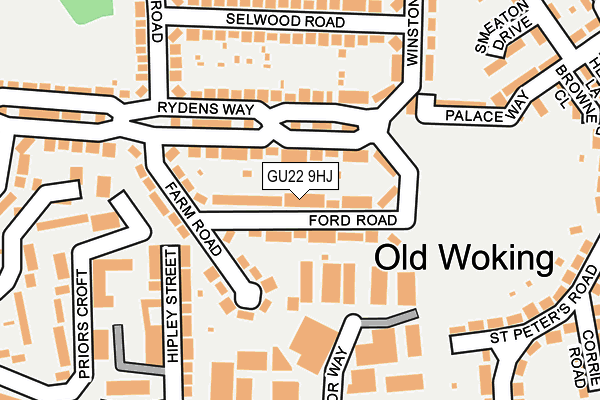 GU22 9HJ map - OS OpenMap – Local (Ordnance Survey)