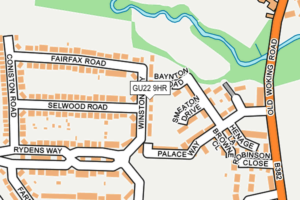 GU22 9HR map - OS OpenMap – Local (Ordnance Survey)