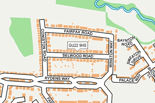 GU22 9HS map - OS OpenMap – Local (Ordnance Survey)