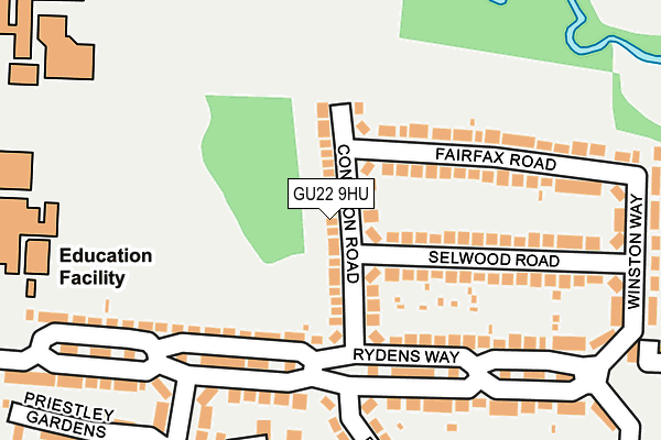 GU22 9HU map - OS OpenMap – Local (Ordnance Survey)