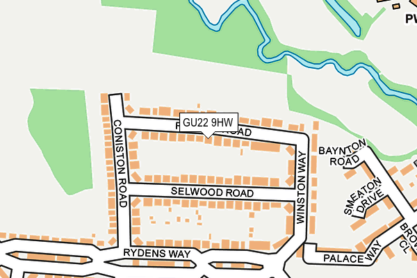 GU22 9HW map - OS OpenMap – Local (Ordnance Survey)