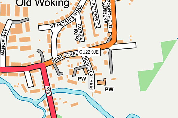 GU22 9JE map - OS OpenMap – Local (Ordnance Survey)