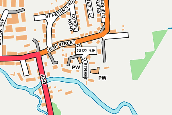 GU22 9JF map - OS OpenMap – Local (Ordnance Survey)