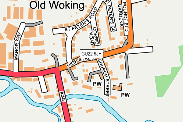 GU22 9JH map - OS OpenMap – Local (Ordnance Survey)