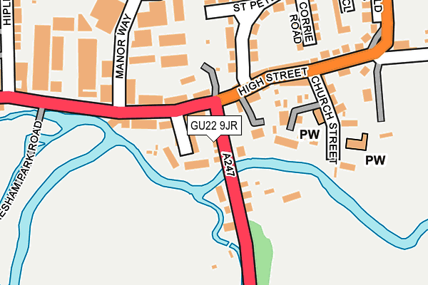 GU22 9JR map - OS OpenMap – Local (Ordnance Survey)