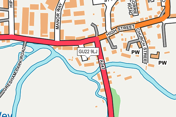 GU22 9LJ map - OS OpenMap – Local (Ordnance Survey)