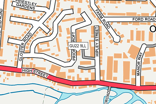 GU22 9LL map - OS OpenMap – Local (Ordnance Survey)