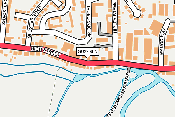 GU22 9LN map - OS OpenMap – Local (Ordnance Survey)