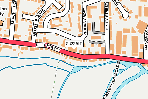 GU22 9LT map - OS OpenMap – Local (Ordnance Survey)