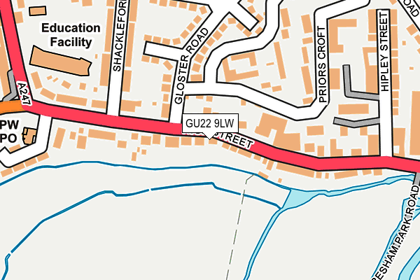 GU22 9LW map - OS OpenMap – Local (Ordnance Survey)
