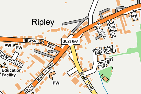 GU23 6AA map - OS OpenMap – Local (Ordnance Survey)