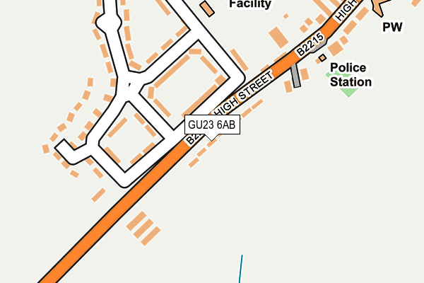 GU23 6AB map - OS OpenMap – Local (Ordnance Survey)