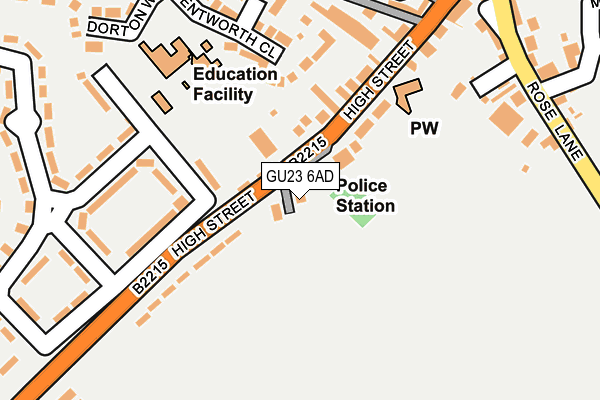 GU23 6AD map - OS OpenMap – Local (Ordnance Survey)