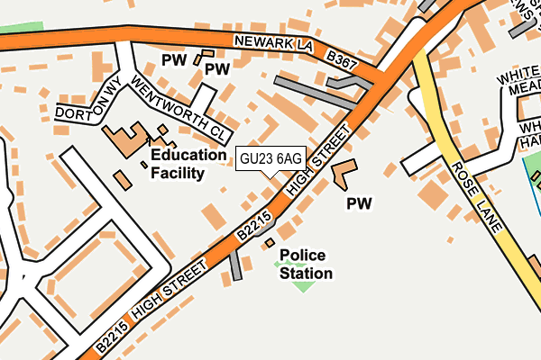 GU23 6AG map - OS OpenMap – Local (Ordnance Survey)