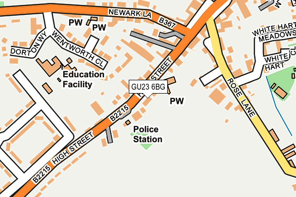 GU23 6BG map - OS OpenMap – Local (Ordnance Survey)