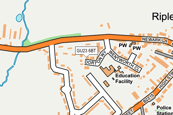 GU23 6BT map - OS OpenMap – Local (Ordnance Survey)