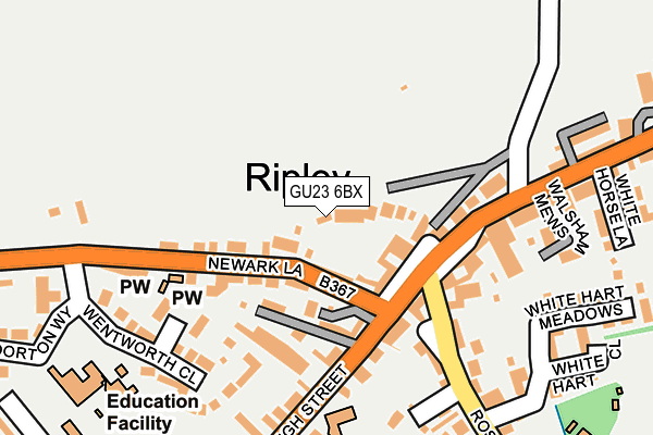 GU23 6BX map - OS OpenMap – Local (Ordnance Survey)