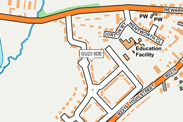 GU23 6DE map - OS OpenMap – Local (Ordnance Survey)
