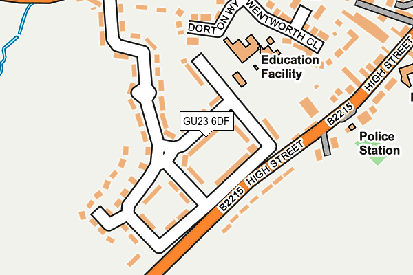 GU23 6DF map - OS OpenMap – Local (Ordnance Survey)