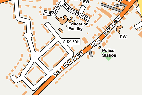 GU23 6DH map - OS OpenMap – Local (Ordnance Survey)
