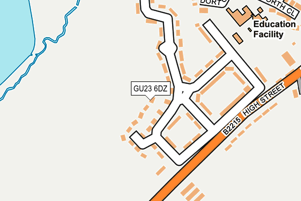 GU23 6DZ map - OS OpenMap – Local (Ordnance Survey)