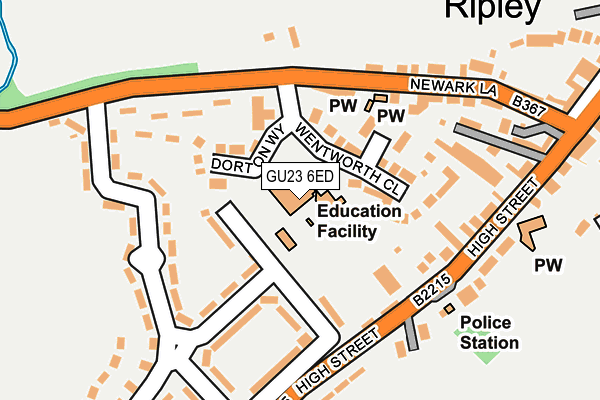 GU23 6ED map - OS OpenMap – Local (Ordnance Survey)