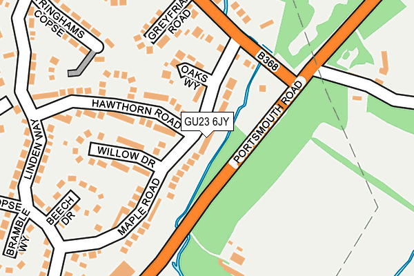 GU23 6JY map - OS OpenMap – Local (Ordnance Survey)